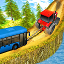 Chained Tractor Towing Bus