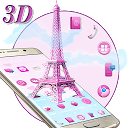 3D Pink Paris Eiffel Tower