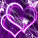 Hearts Purple Butterfly