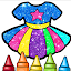 Glitter Dresses Coloring Book and Drawing pages indir