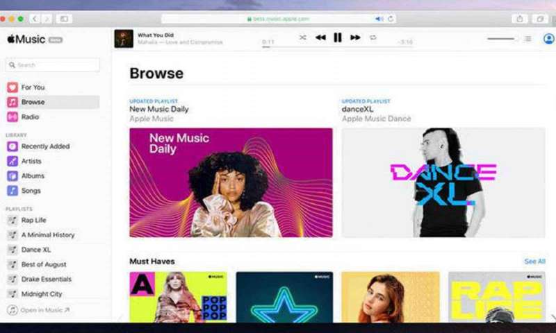 Apple Music tarayıcılara geliyor