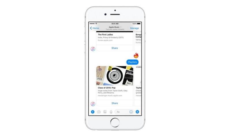 Facebook Messenger ile Apple Music Şarkıları Dinlenebilecek
