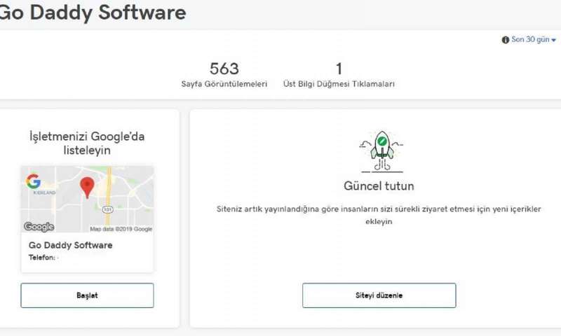 Google Benim İşletmem, GoDaddy'e Eklendi!