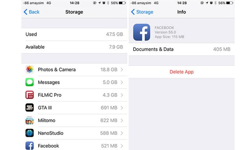 iPhone Bellekte Boş Alan Açmak