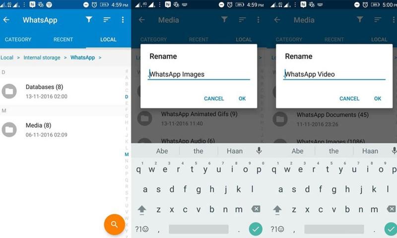 WhatsApp Fotoğraf ve Videoları Gizlemek