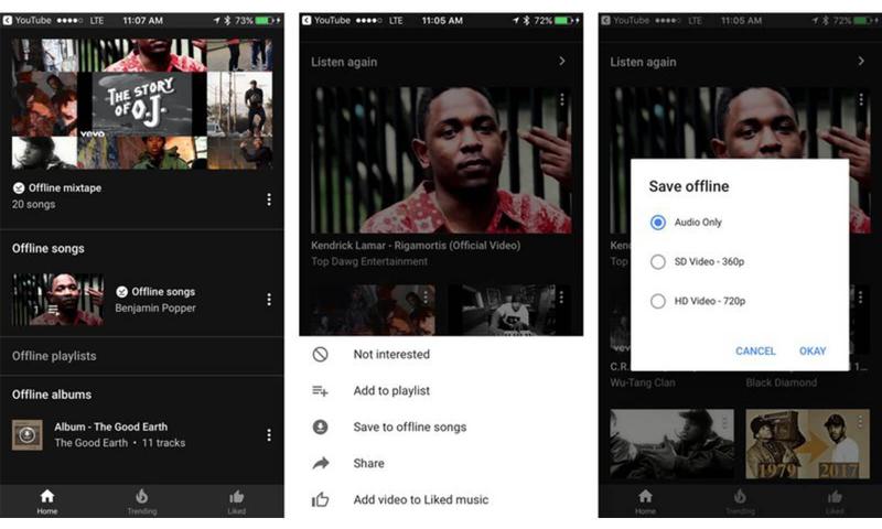 YouTube Müzik İle Artık Çevrim Dşıyken Şarkı Dinlenebilecek